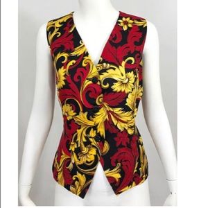 Dior Vintage Size 4 Red Silk Sleeveless Vest Top